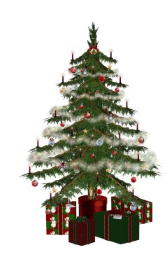 Christmastree with präsent 4 clipart