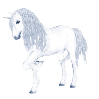 White unicorn clipart