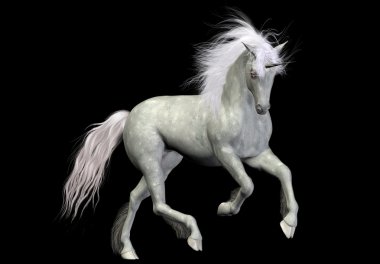 White unicorn clipart