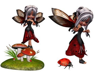 Ladybug fairy clipart