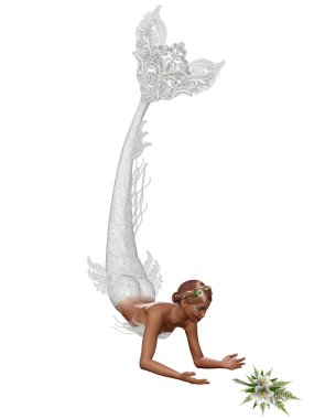 A bride mermaid clipart