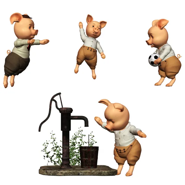 3 little pigs — Stock Photo, Image