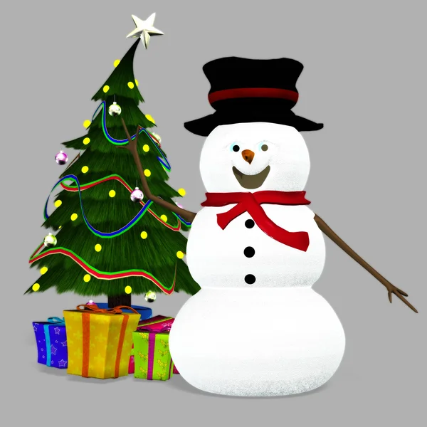 Χριστούγεννα χιονάνθρωπος — Φωτογραφία Αρχείου