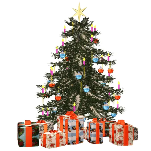 Christmastree with präsent 2 — Stok fotoğraf