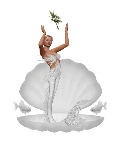 Eine Braut Meerjungfrau — Stockfoto