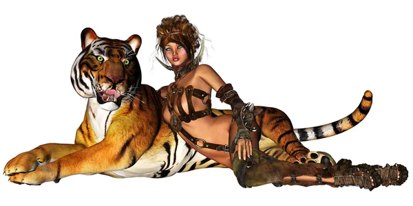 Tigerlady. — Fotografia de Stock