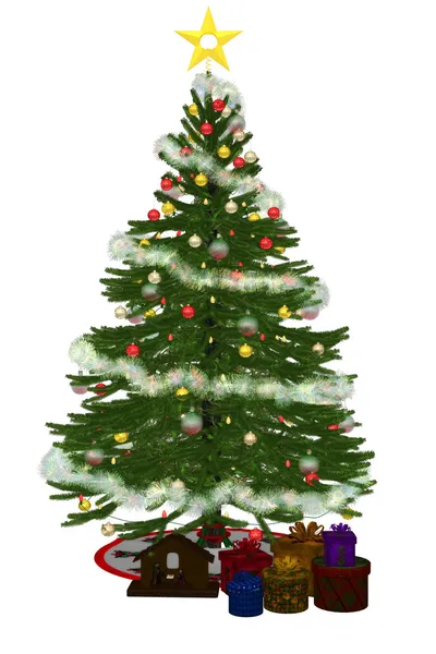 Christmastree with präsent 3 로열티 프리 스톡 사진