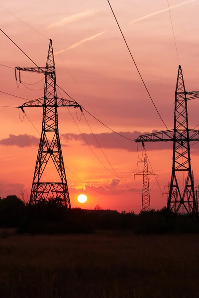 stock image Power station on sundown sun,