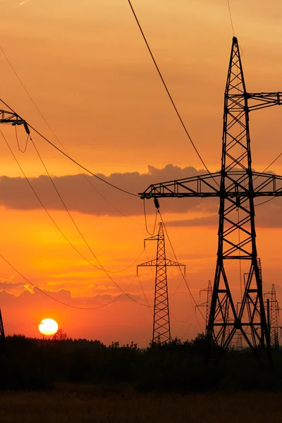 stock image Power station on sundown sun,