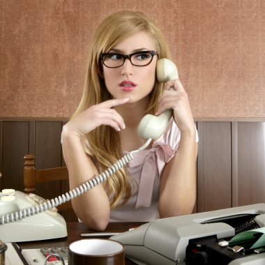 Beautiful retro businesswoman vintage secretary clipart