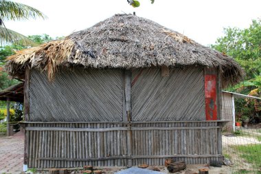 Cabin palapa hut wooden traditional Mexico house clipart