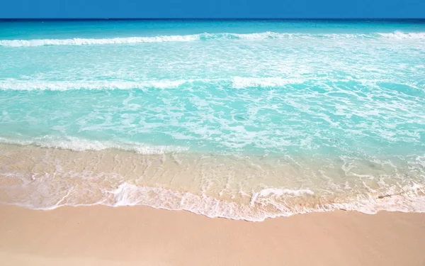 캐리 비안 청록색 해변 완벽 한 바다 화창한 날 — 스톡 사진