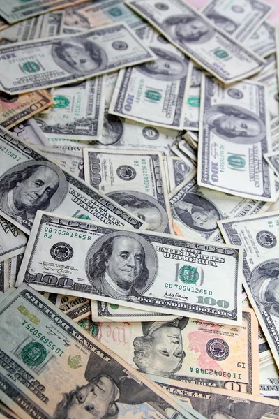 Американський долар Банк зазначає багато банкноти рахунки — стокове фото