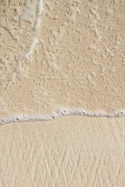 Caribbean clear beach sand texture shore wave — Stock Photo, Image