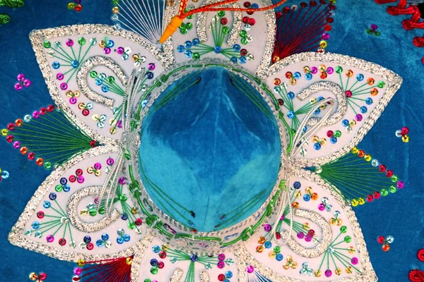 Charro mexikanische Mariachi blauen Hut Makro — Stockfoto
