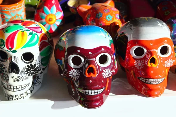 Totenschädel Mexikos Tag der Toten bunt — Stockfoto