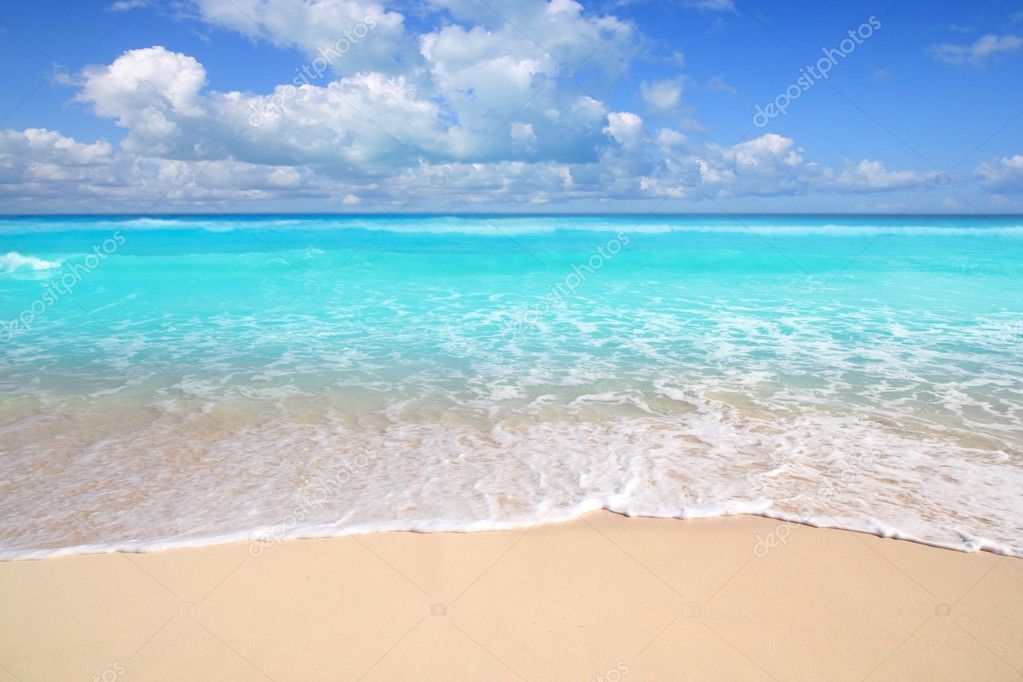 Caribbean turquoise beach perfect sea sunny day Stock Photo by ...