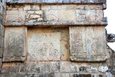 Chichen Itza hieroglyphics Mayan ruins Mexico clipart