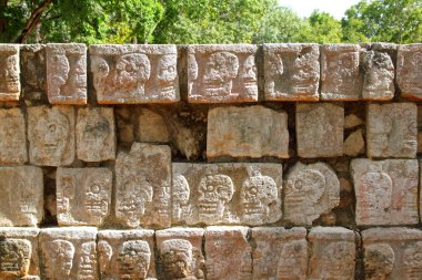 Chichen Itza Tzompantli the Wall of Skulls clipart