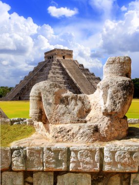 Ancient Chac Mool Chichen Itza figure Mexico clipart