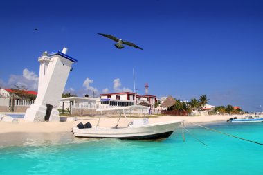 Puerto Morelos beach Mayan riviera Caribbean sea clipart