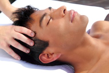 Chakras head massage ancient Maya therapy clipart