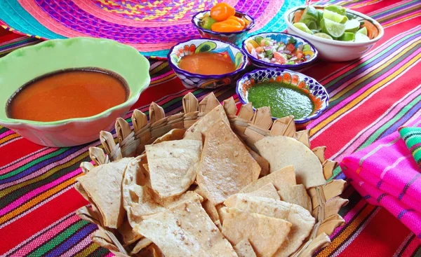 Meksika sosları pico de gallo habanero biber sosu — Stok fotoğraf