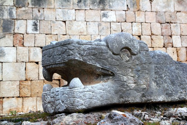 Chichen Itza serpent Mayan snake headl Mexico