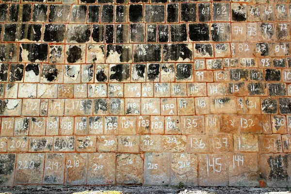 stock image Pok ta pok Mayan Chichen Itza stone wall Mexico