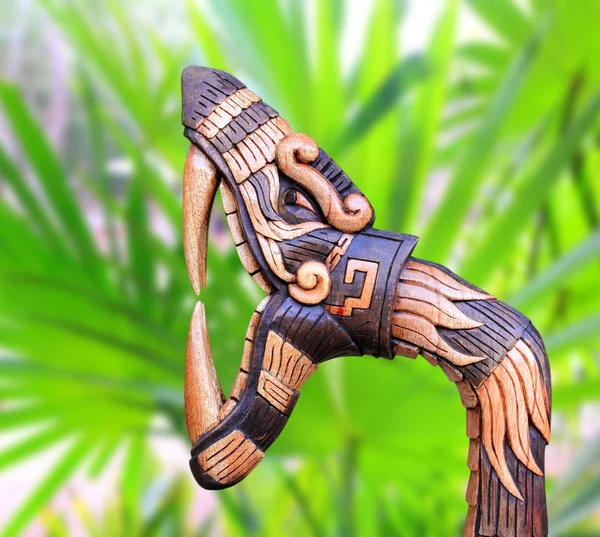 stock image Chichen Itza Snake symbol wood handcraft Mexico
