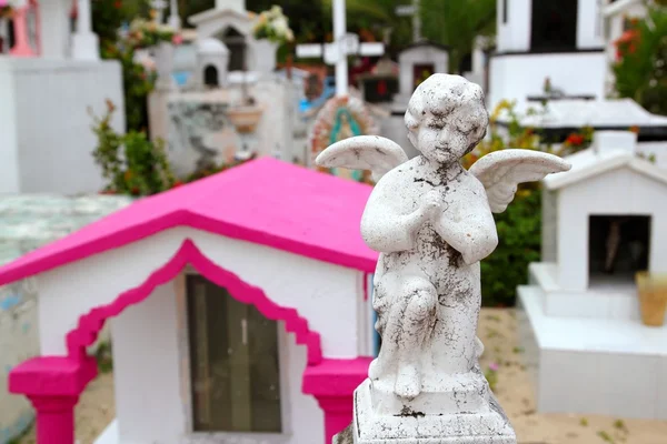 Caribbean cemetery catholic angel saints figures — Stok fotoğraf