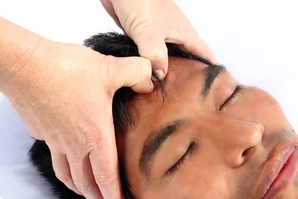 Chakras third eye massage ancient Maya therapy — Stock Photo, Image