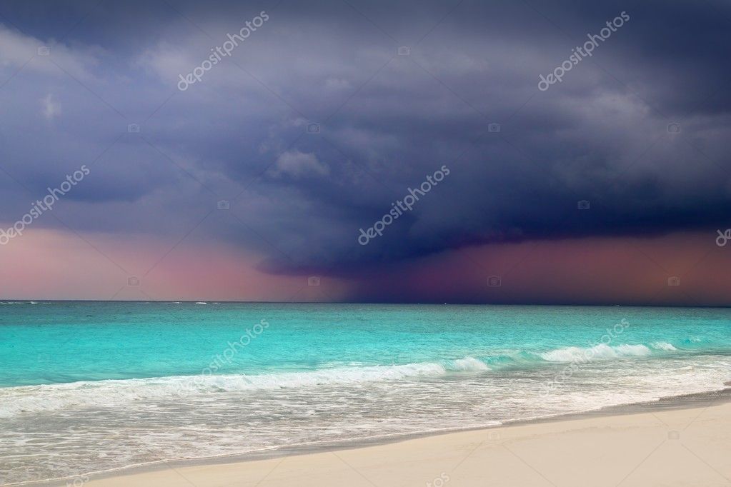 Hurricane Tropical Storm Beginning Caribbean Sea — Stock Photo ...