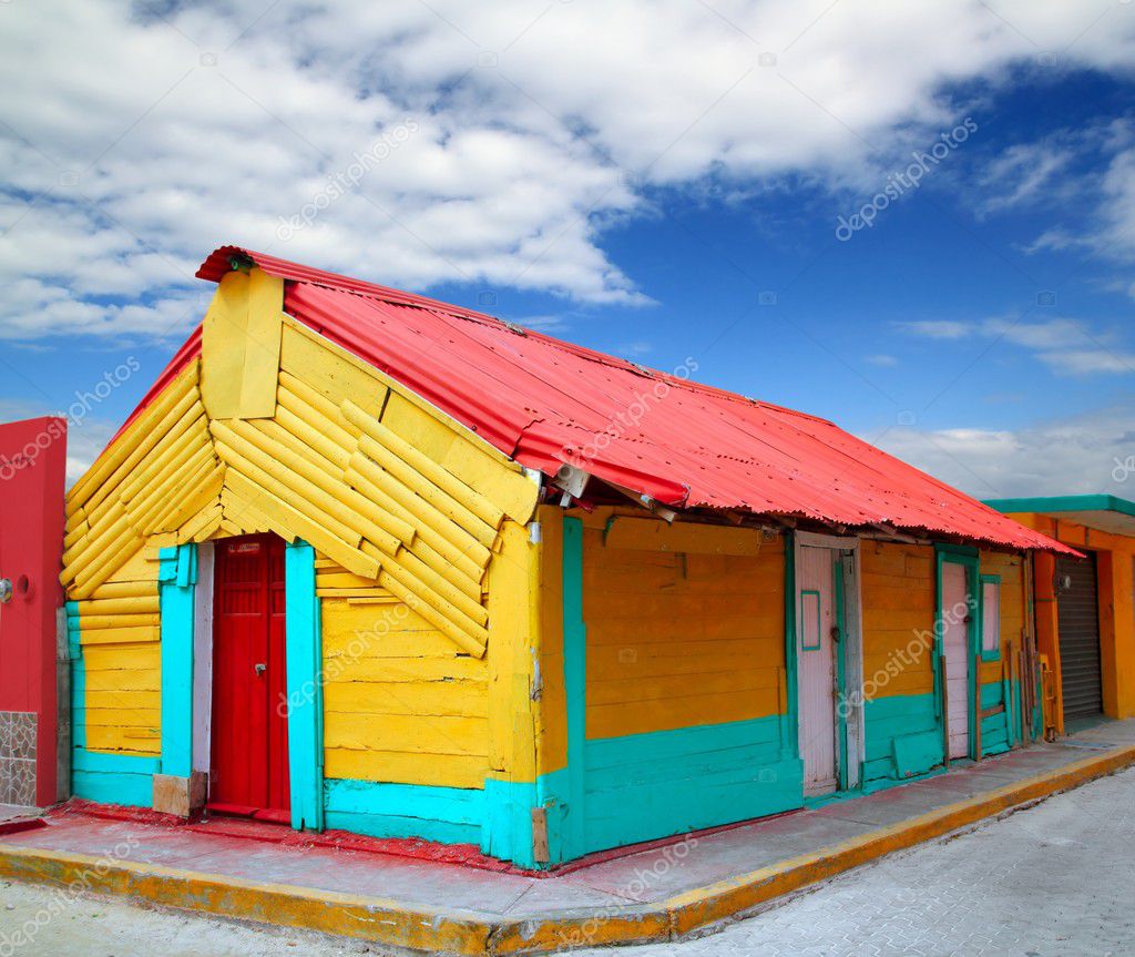 Colorful Caribbean Houses Tropical Isla Mujeres — Stock | Free Download ...