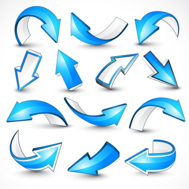 Blue arrows. clipart