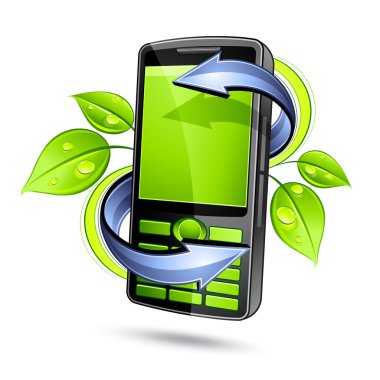 Green phone clipart