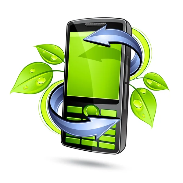 Зеленый телефон — стоковый вектор