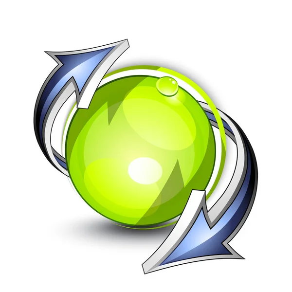 Planeta verde. Logotipo comercial — Vetor de Stock