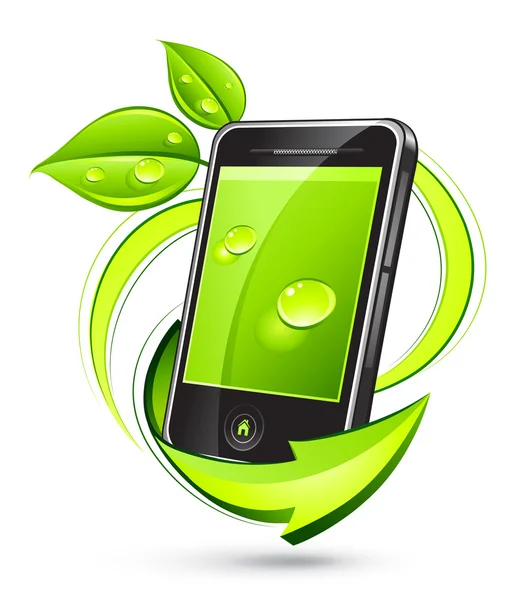 Зелений телефон — стоковий вектор