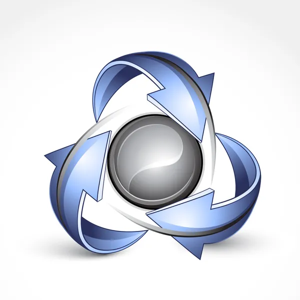 Esfera abstracta con flechas. Logo del negocio — Vector de stock