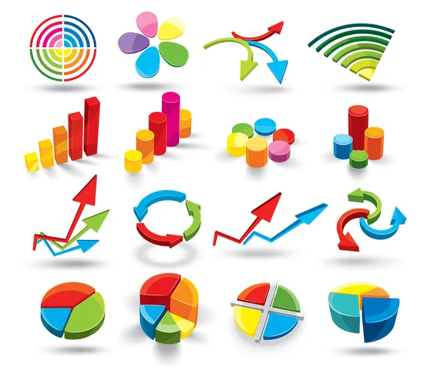 Kolor diagrammes i elementy — Wektor stockowy