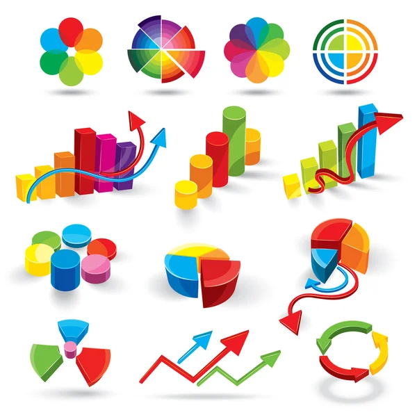 Colour diagrammes and elements — Stock Vector