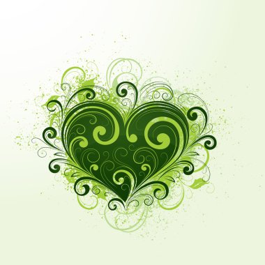 Green heart clipart