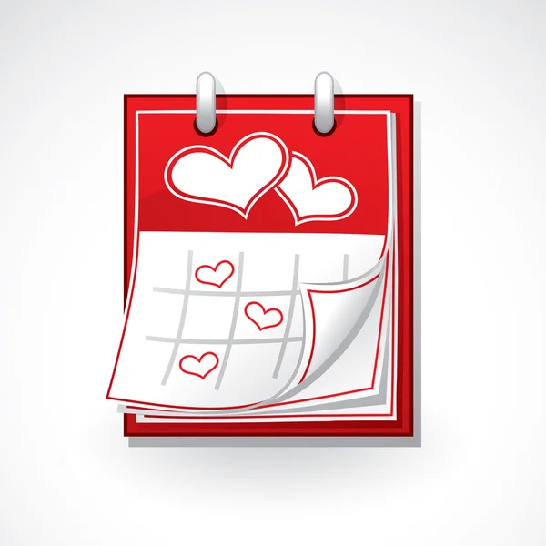 Calendar with hearts — Stock Vector