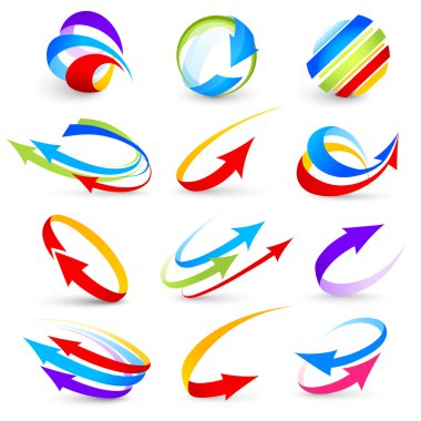 Collection of colour arrows clipart