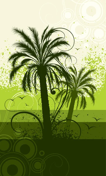 Composición con palmeras — Archivo Imágenes Vectoriales