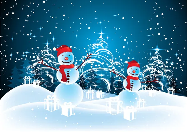 Bonhommes de neige Noël — Image vectorielle