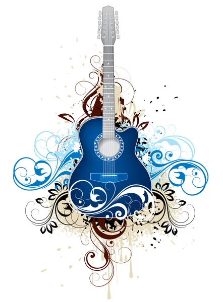 Abstracción con guitarra — Vector de stock