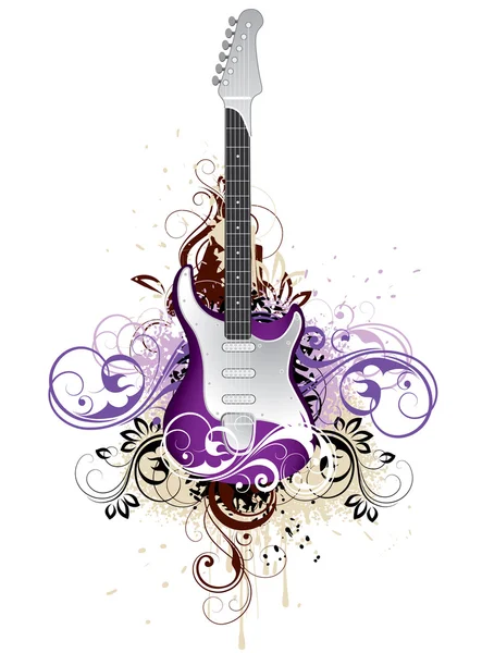 Abstraction with a guitar — Stock Vector