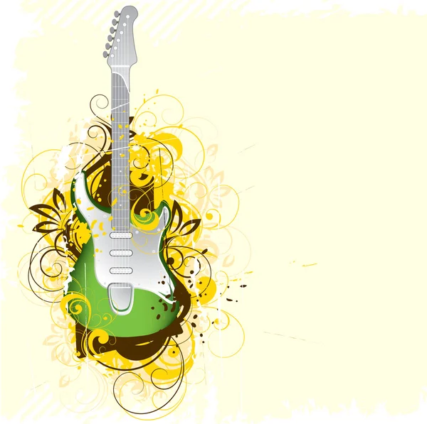 Abstraction avec une guitare — Image vectorielle